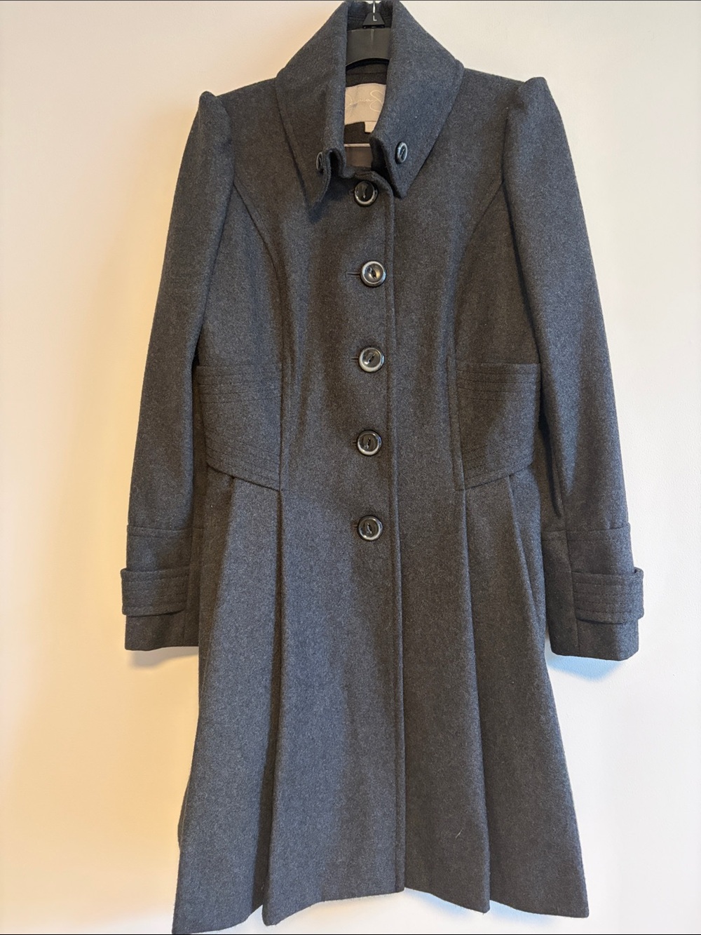 Jessica Simpson Dark Charcoal Wool Trench Coat